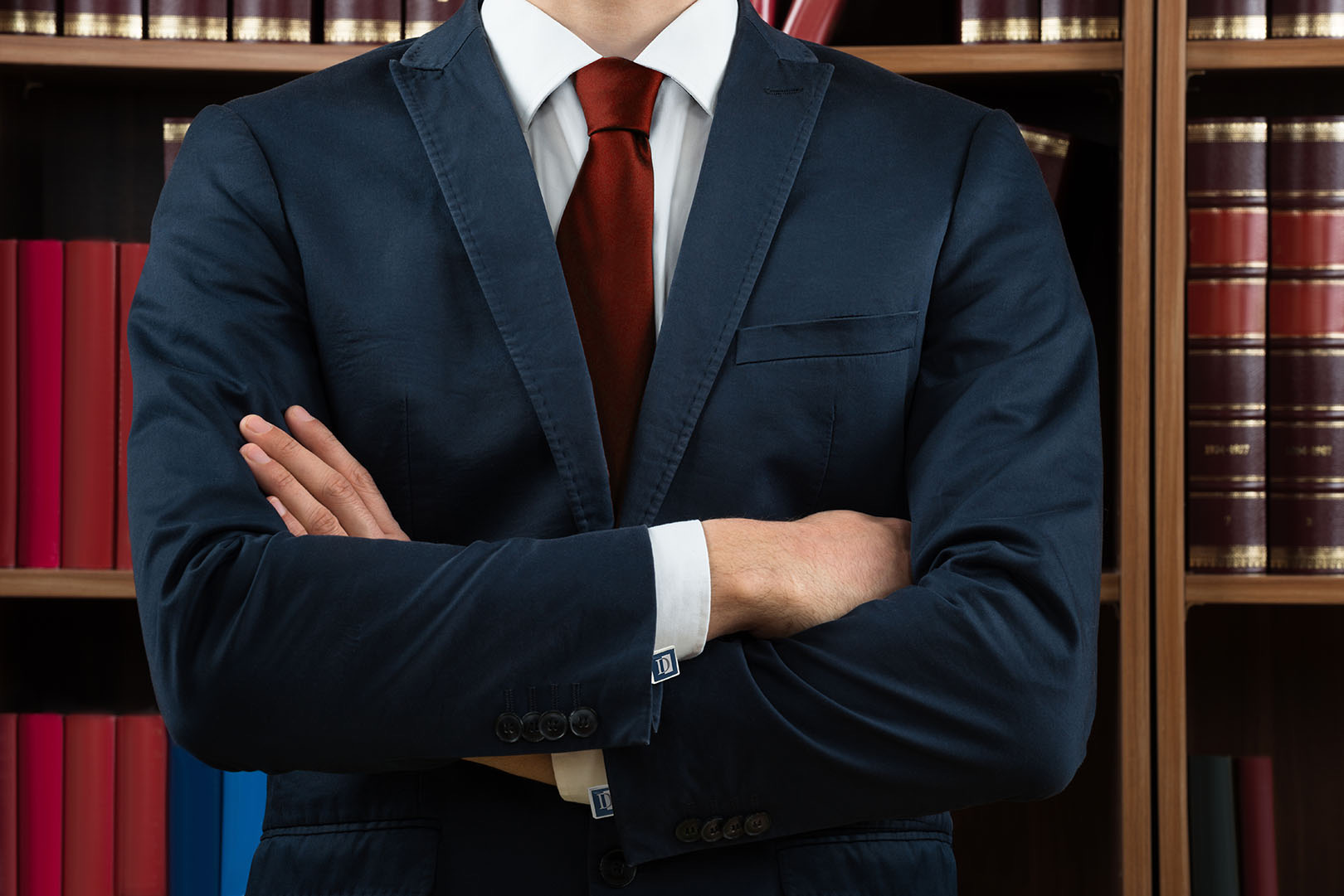 Attorney at Domingue Law Firm in the firm's law library